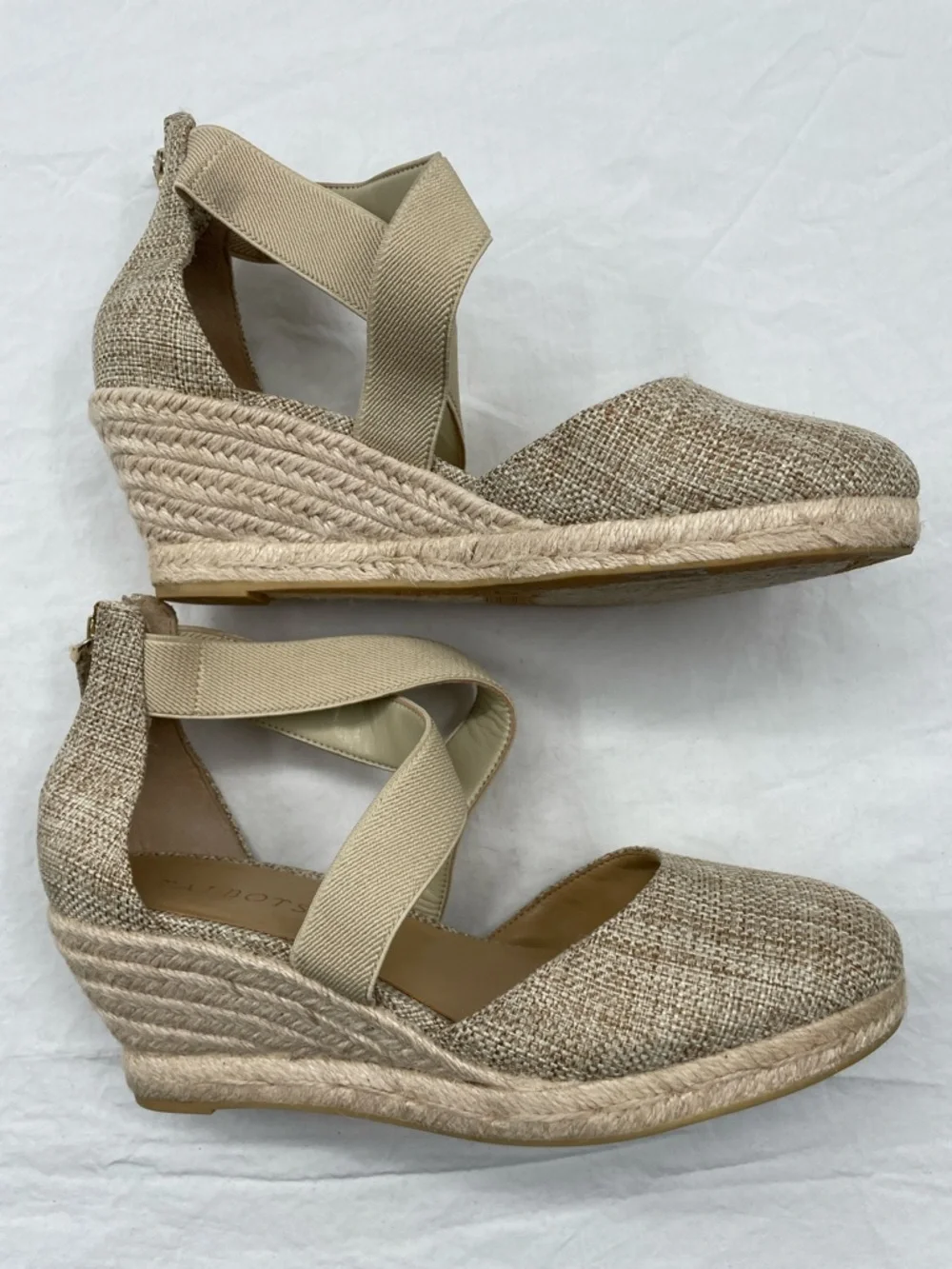 Talbots Lyndsay D’orsay Espadrille Wedges - Linen. 7.5. From Local Talbots!